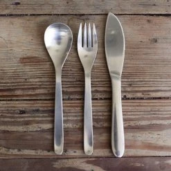 Sori Yanagi Design Stainless Steel Dinner 1P Setting (K,F,S 3p)