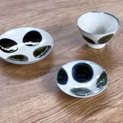 Arita Rice Bowl Gosu-zome Green&Blue