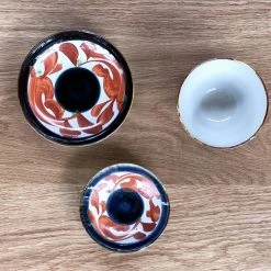 Kihara Japanese Artisan Arita Rice Bowl Gosu-zome Red