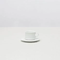 Hakusan Porcelain Dining & Tableware H-Type Coffee Cup And Saucer White