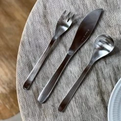 Dining & Tableware Sori Yanagi Design Stainless Steel Table 6P Setting (K,F,S 18p)