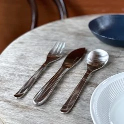 Sori Yanagi Design Stainless Steel Dinner 1P Setting (K,F,S 3p)