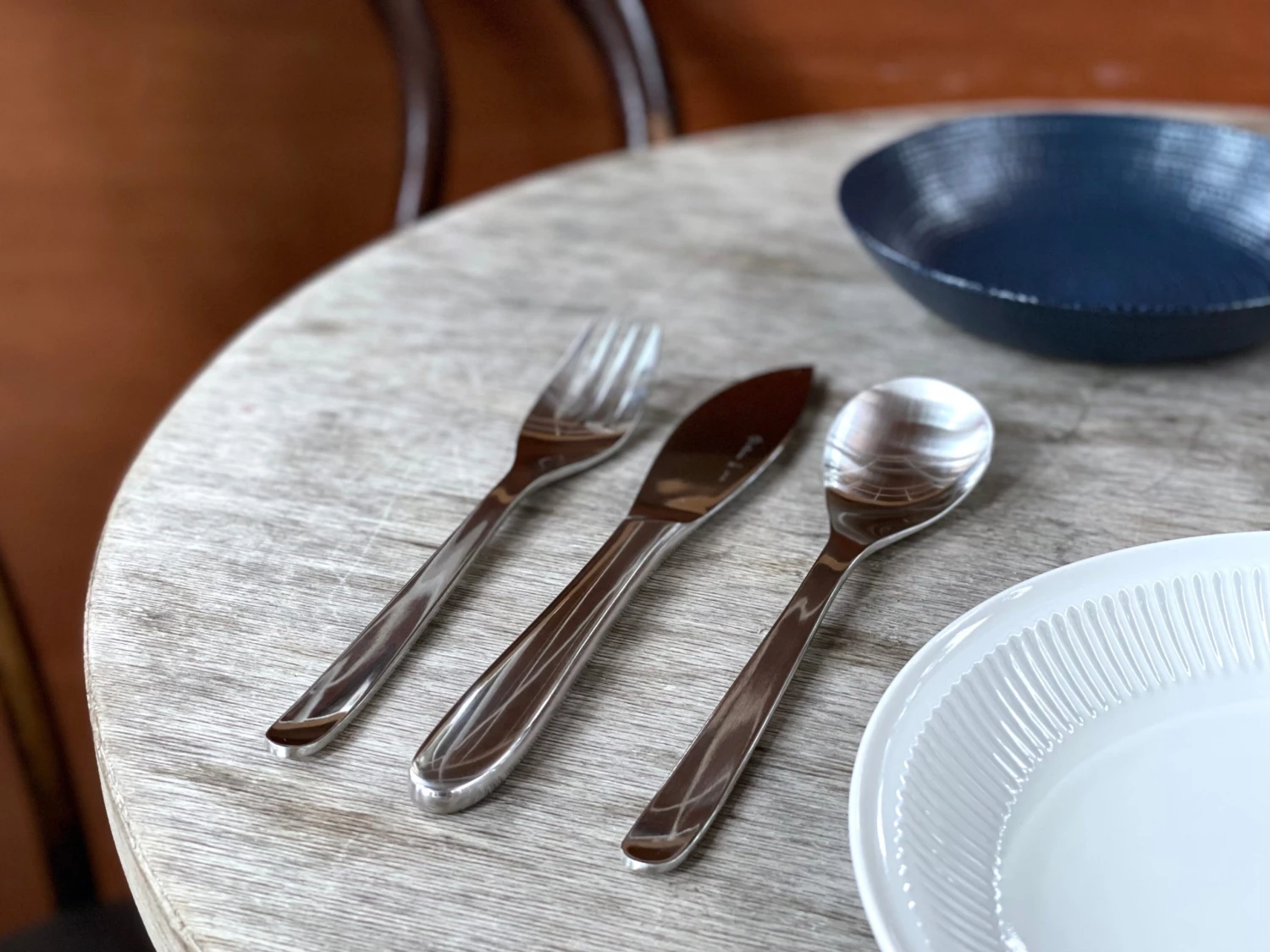 Sori Yanagi Design Stainless Steel Dinner 1P Setting (K,F,S 3p)