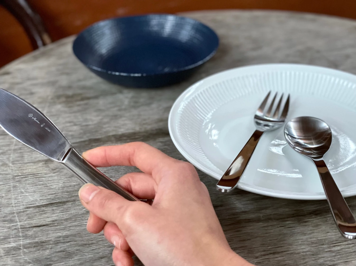 Sori Yanagi Design Stainless Steel Dinner 1P Setting (K,F,S 3p)