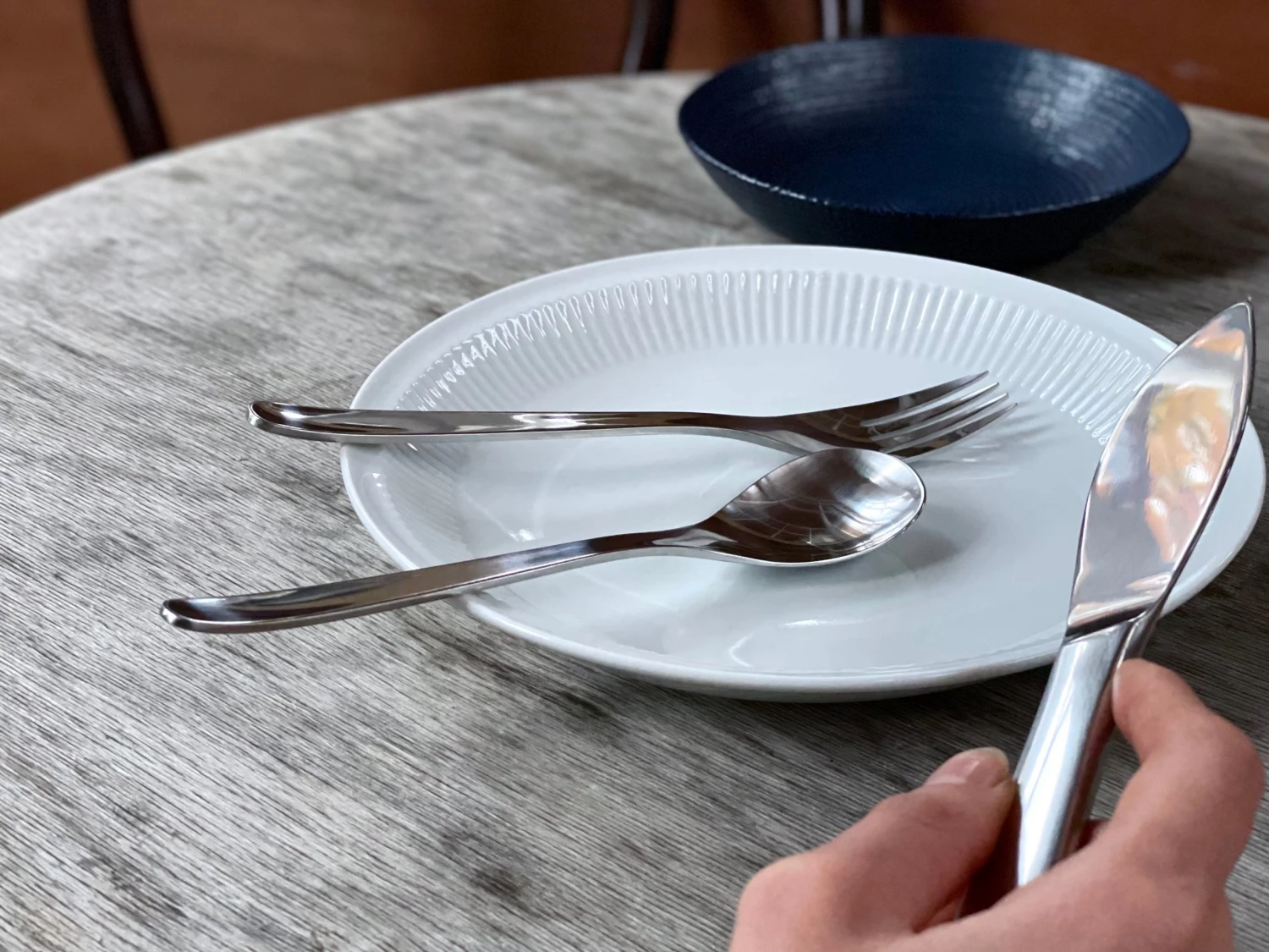 Sori Yanagi Design Stainless Steel Dinner 1P Setting (K,F,S 3p)