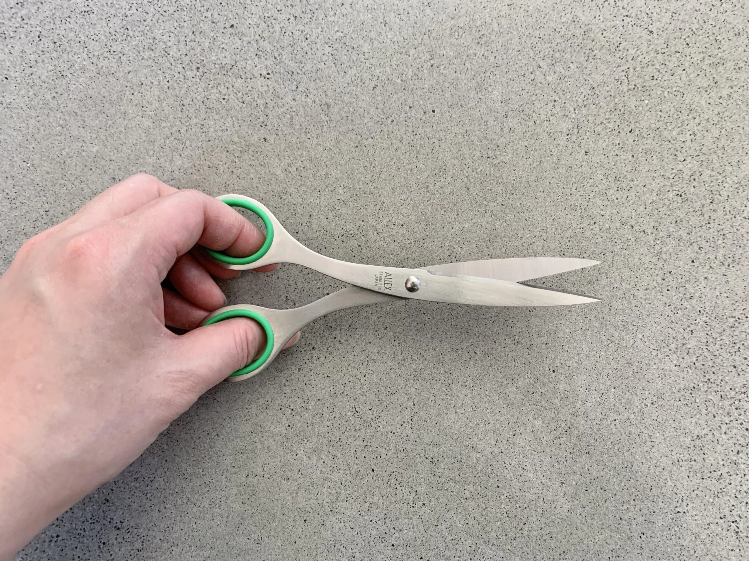 Allex Scissors 165mm Left Handed Green Stationery