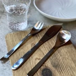 Sori Yanagi Design Stainless Steel Table 1P Setting (K,F,S 3p)