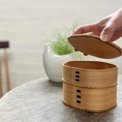 Odate Kougei Sha Magewappa Wooden Bento Box - Ume Plum Flower 2 Layers