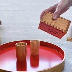 Odate Kougei Sha Sake Bottle & Cup Akita-sugi(Cedar) Wooden Sake Set (3pcs)