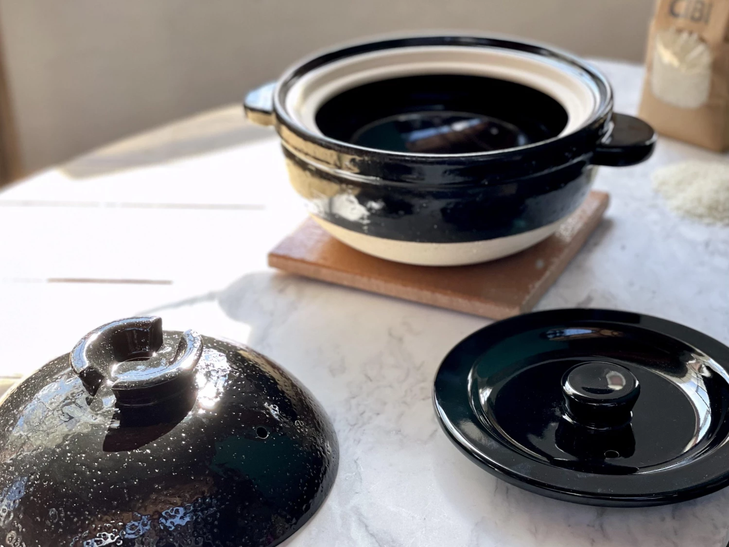 Nagatanien Igamono Kamado-san Rice Cooker Donabe Black (3cups)