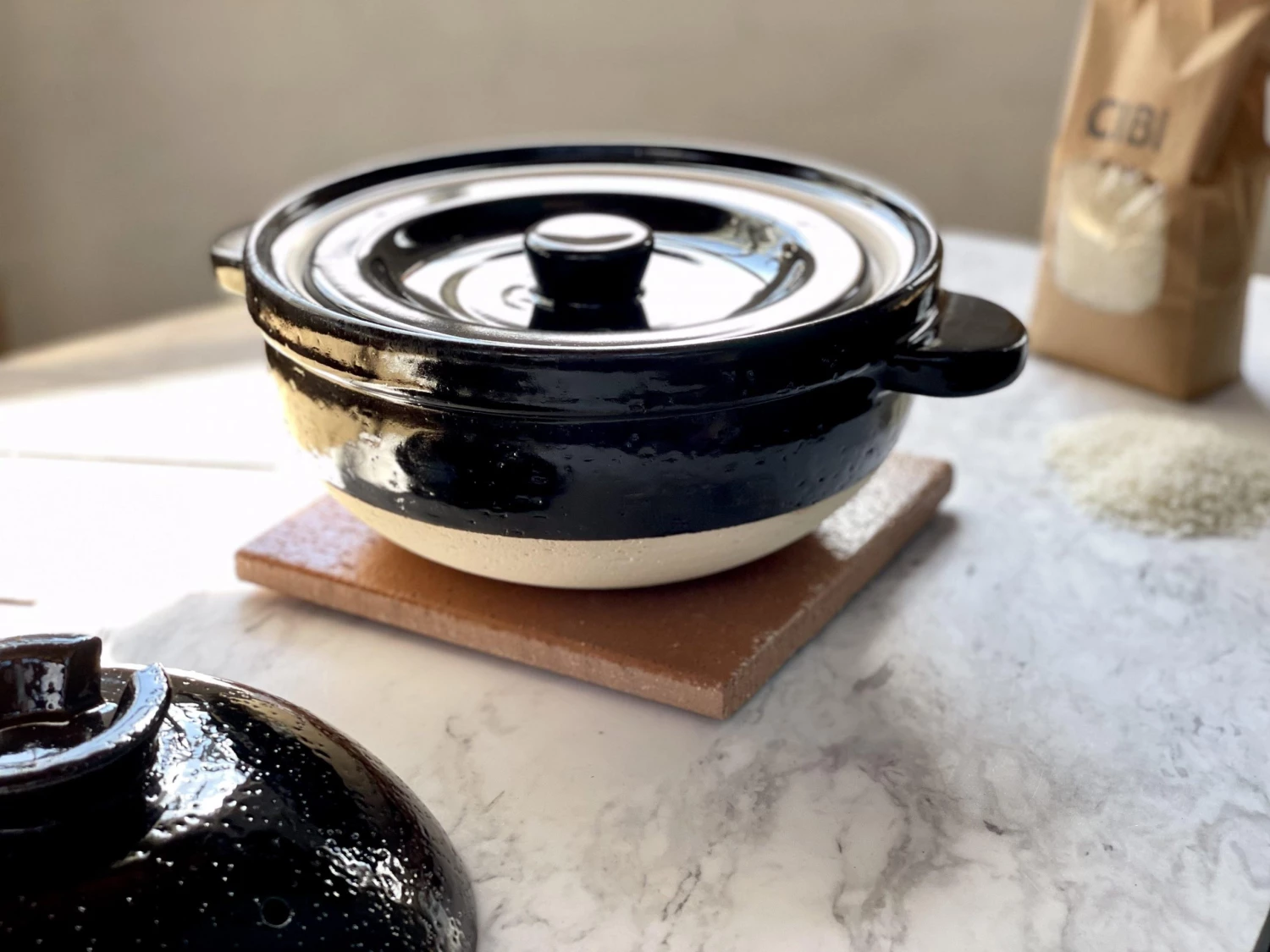 Nagatanien Igamono Kamado-san Rice Cooker Donabe Black (3cups)