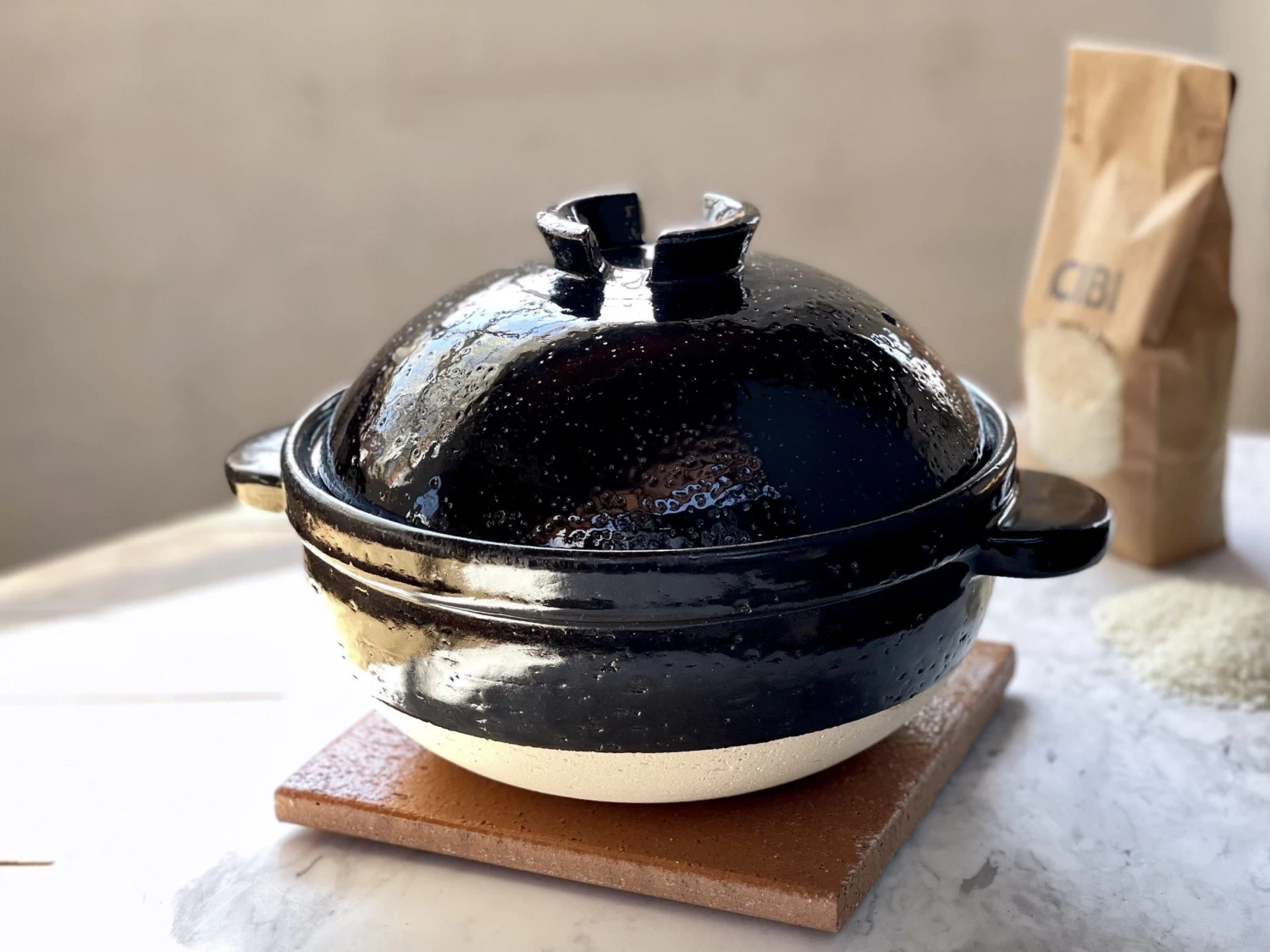 Nagatanien Igamono Kamado-san Rice Cooker Donabe Black (3cups)