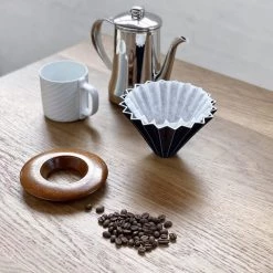 Sato Beni Shouten Origami Dripper (M) Navy W/ Wooden Stand Kitchen