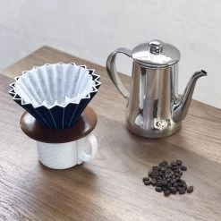 Sato Beni Shouten Origami Dripper (M) Navy W/ Wooden Stand Kitchen