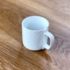 Hakusan Porcelain Relief Mug Diagonal Lines