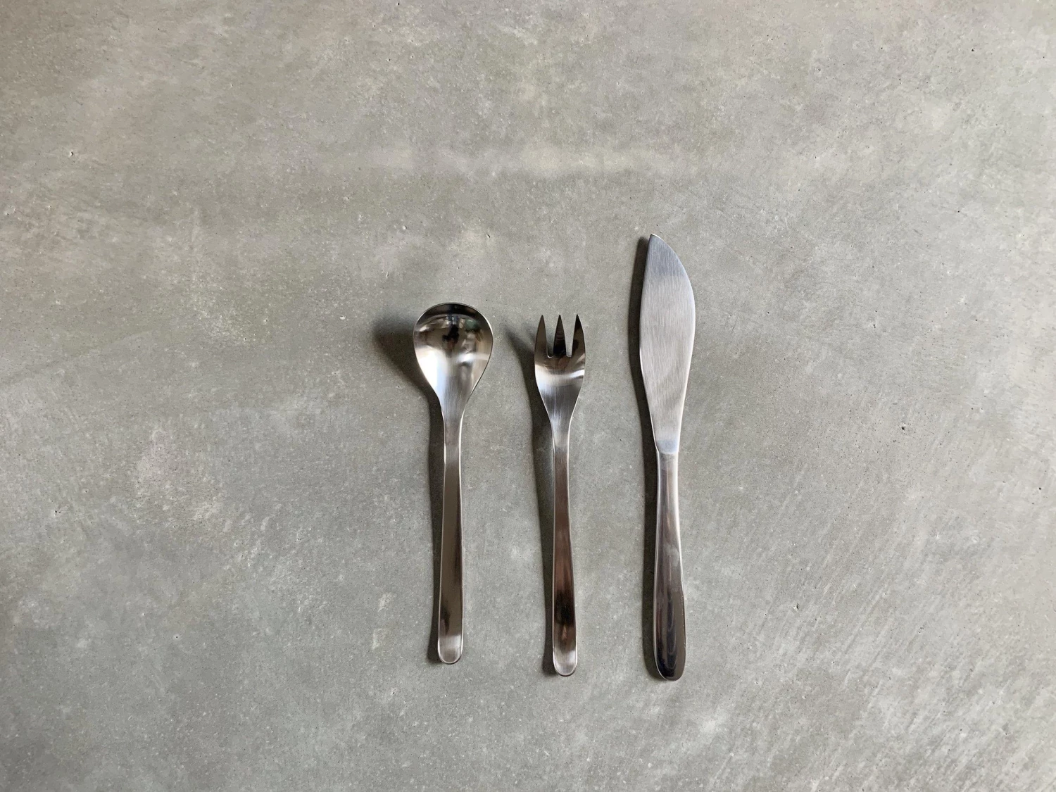 Sori Yanagi Design Stainless Steel Table 1P Setting (K,F,S 3p)