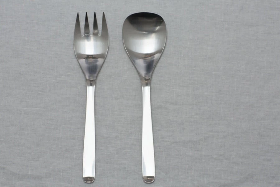 Sori Yanagi Stainless Steel Salad Server Set L Dining & Tableware