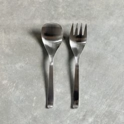 Sori Yanagi Stainless Steel Salad Server Set L Dining & Tableware