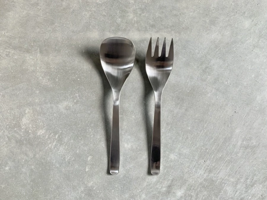 Sori Yanagi Stainless Steel Salad Server Set L Dining & Tableware