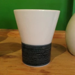 Hakusan Porcelain Linen Line Sake Cup Indigo Dining & Tableware