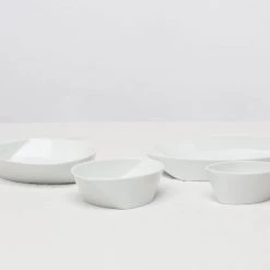 Hakusan Porcelain Dining & Tableware Leaves Plate Set(4pcs) White