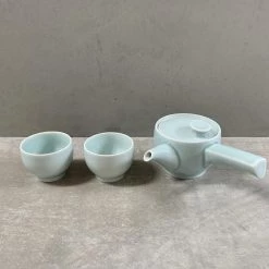 Hakusan Porcelain Tea & Coffee SAWA Tea Set Pale Green (3pcs)